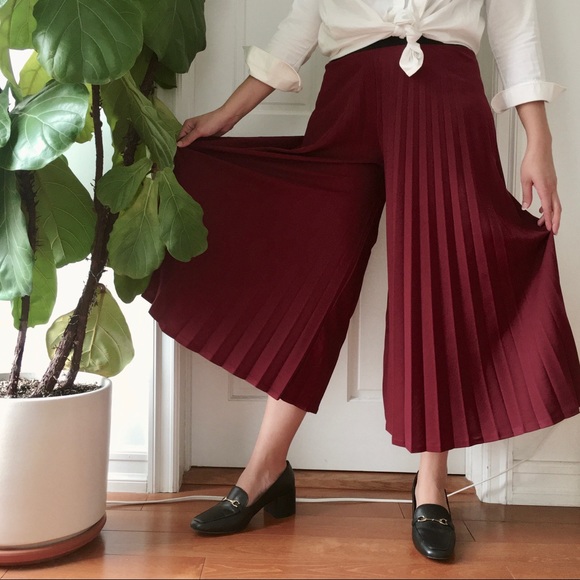 OAK + FORT Pants - Oak + Fort Elastic Waist Pleated Pants